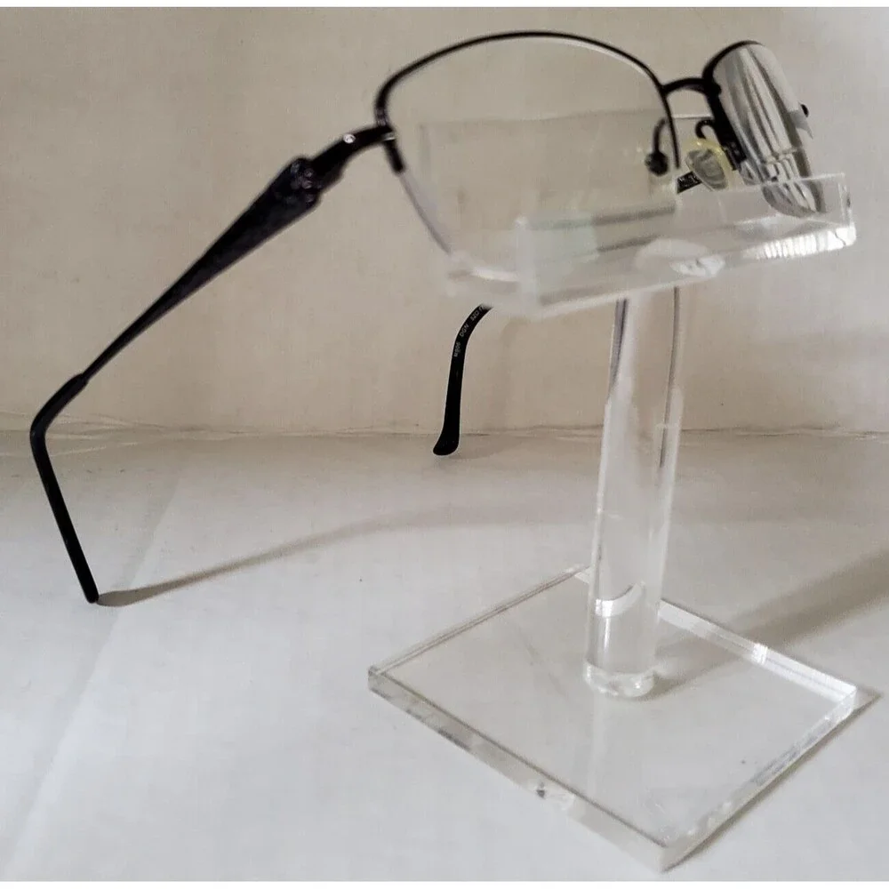 Tura R906 Black Metal Half Rim Eyeglasses Frame 52-17-135 Unisex Semi Rimless